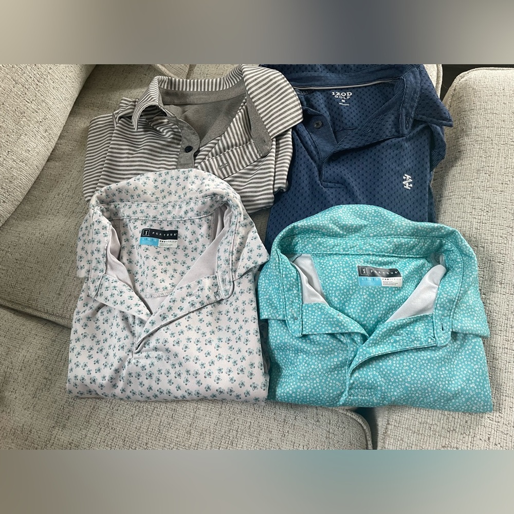 4 Large Men’s Golf Polos